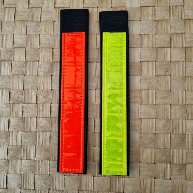 Huvudbild Reflexflärp Längd 15 cm Bredd 25 mm Röd/gul Resårögla ca 27 mm 