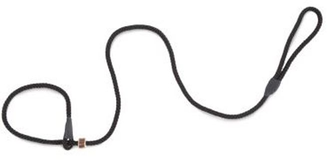 Huvudbild Retrieverkoppel Nylon Svart Horn stopp Längd ca 150 cm Diameter 10 mm