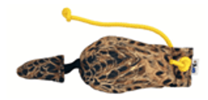 Huvudbild Fågel tygdummy Ca 350 g Fasanhönmönstrad Utan vingar Totallängd utan handtag ca 32 cm